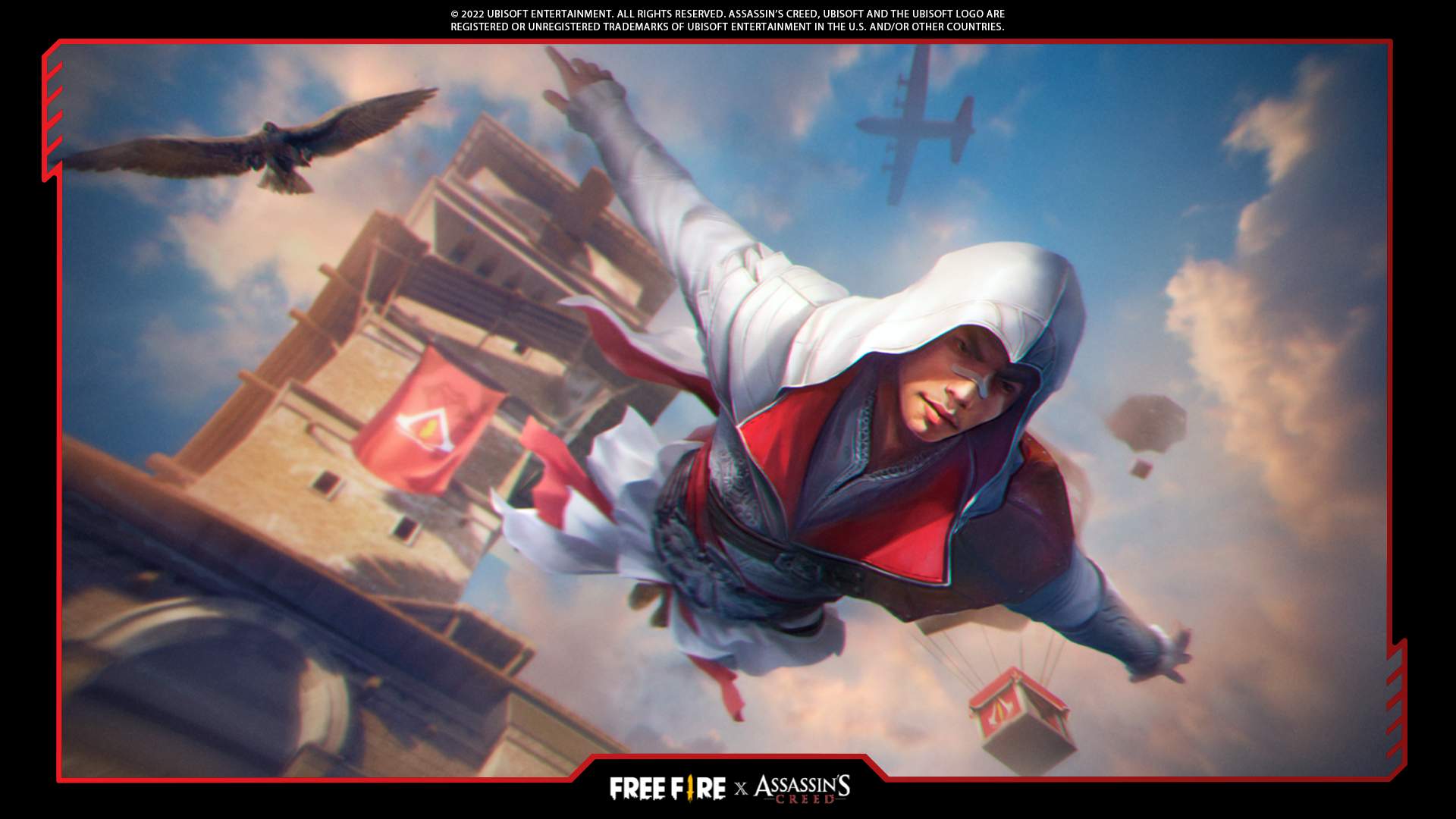 Realize o “Salto da Fé” no novo evento do Free Fire com Assassin's Creed