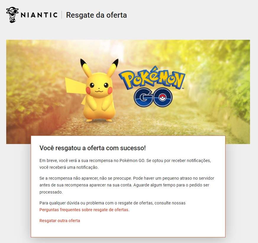 Niantic Resgate da oferta