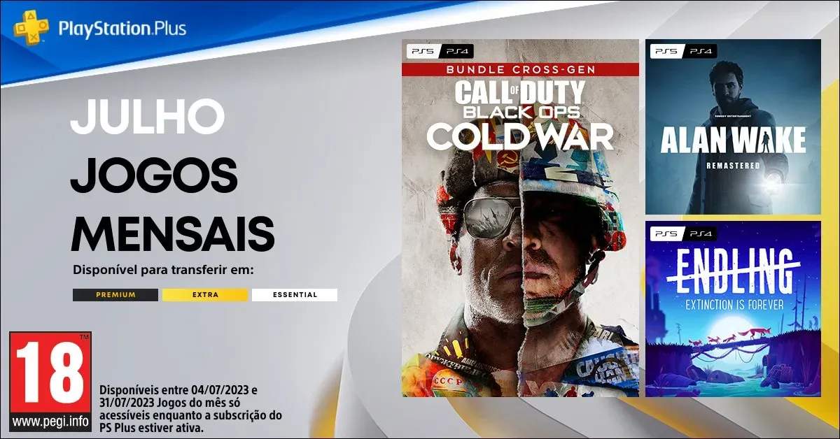 Jogos PS Plus Extra e Premium de abril já disponíveis