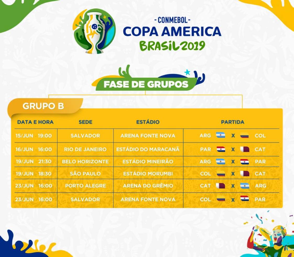 Veja os dias e horários dos jogos do Brasil na Copa América. Confira a