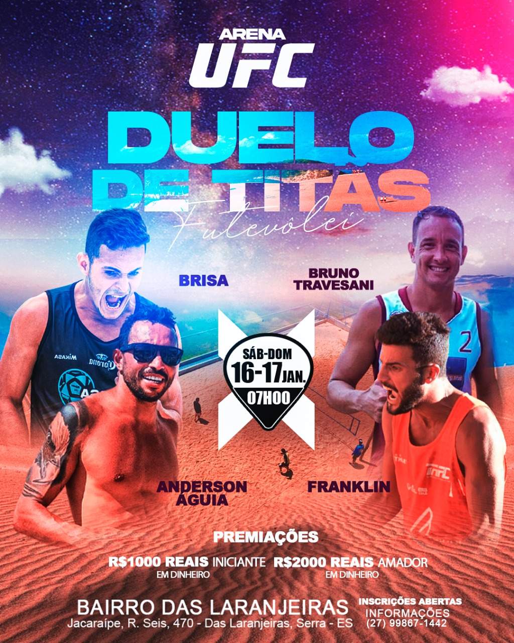 Dupla Neguebinha/Mago vence 1ª edição de torneio de futevôlei do