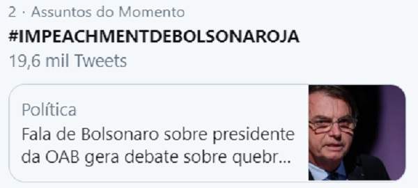 Impeachment De Bolsonaro Se Torna Um Dos Assuntos Mais Comentados Nas