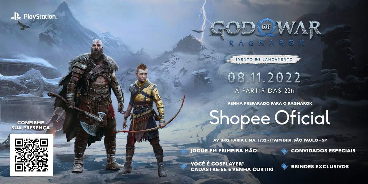 Shopee e PlayStation: evento de pré-lançamento de God of War Ragnarök