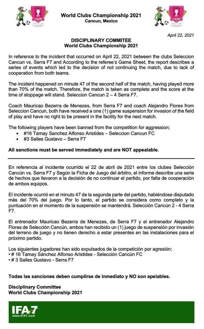 unilogf7 OFICIAL  SERRA F7 CONHECE ADVERSÁRIOS NO MUNDIAL DE CLUBES