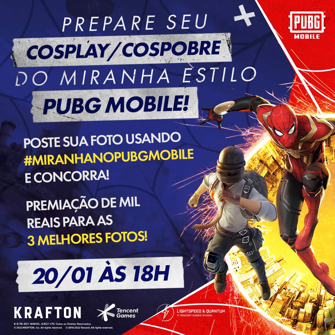 PUBG MOBILE realiza showmatch entre T3ddy, Jean, Cocielo e Vitu2k no  Aranhaverso