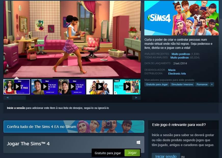 The Sims 4 está disponível de graça para PCs - Olhar Digital