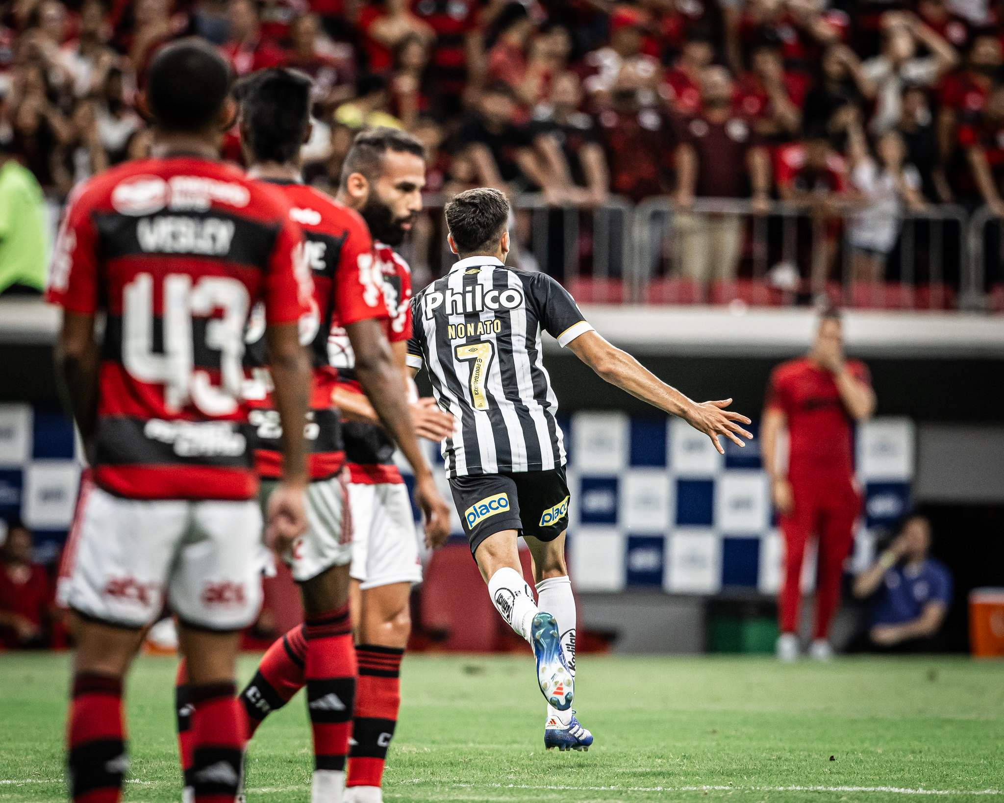Santos 2-1 Flamengo (1 de nov, 2023) Placar Final - ESPN (BR)